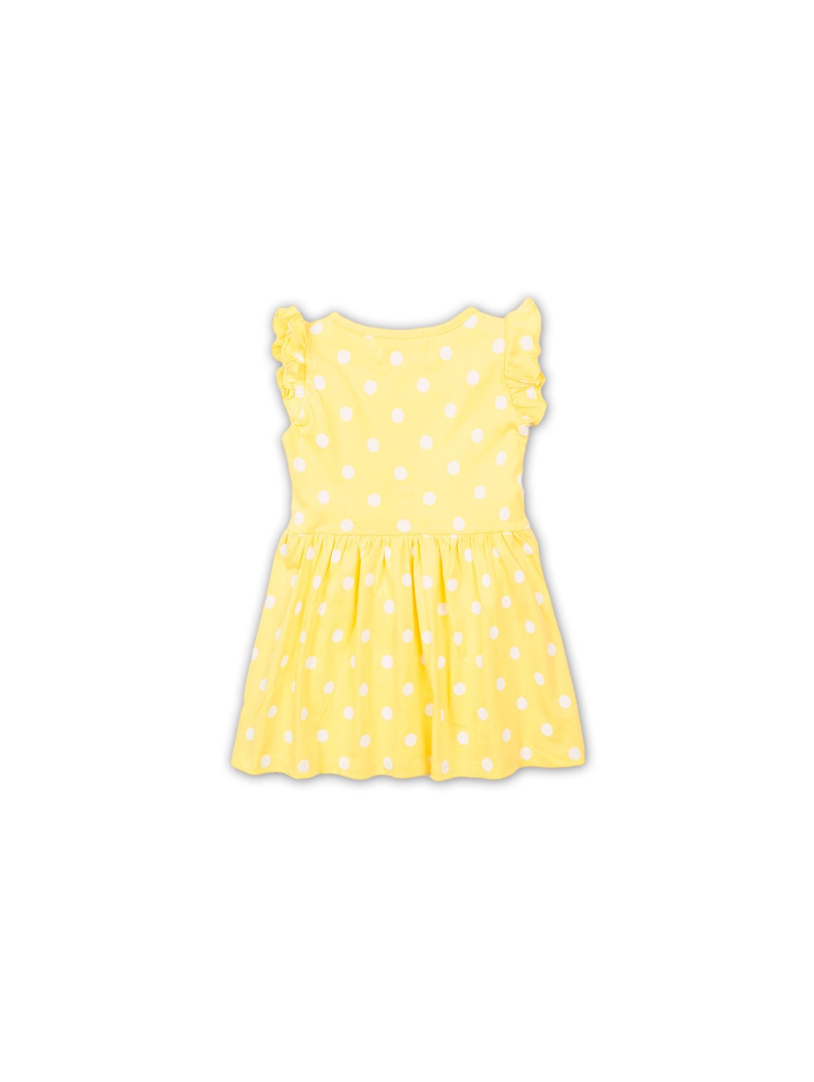 Sukienka żółta w białe kropki