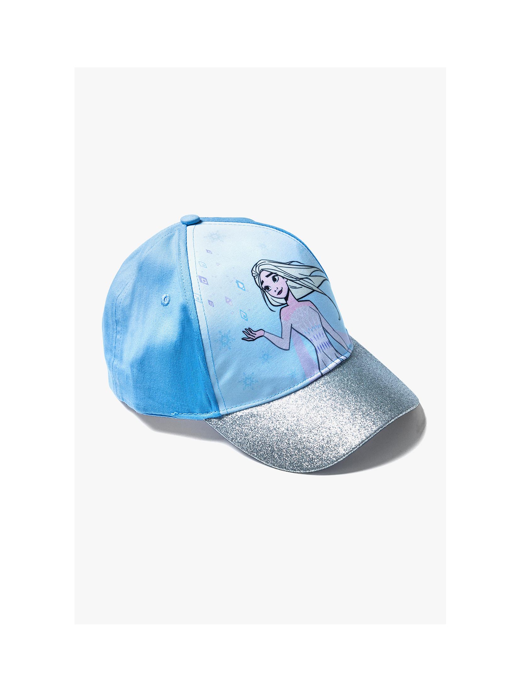 Bawełniana czapka dziewczęca z daszkiem Frozen - niebieska