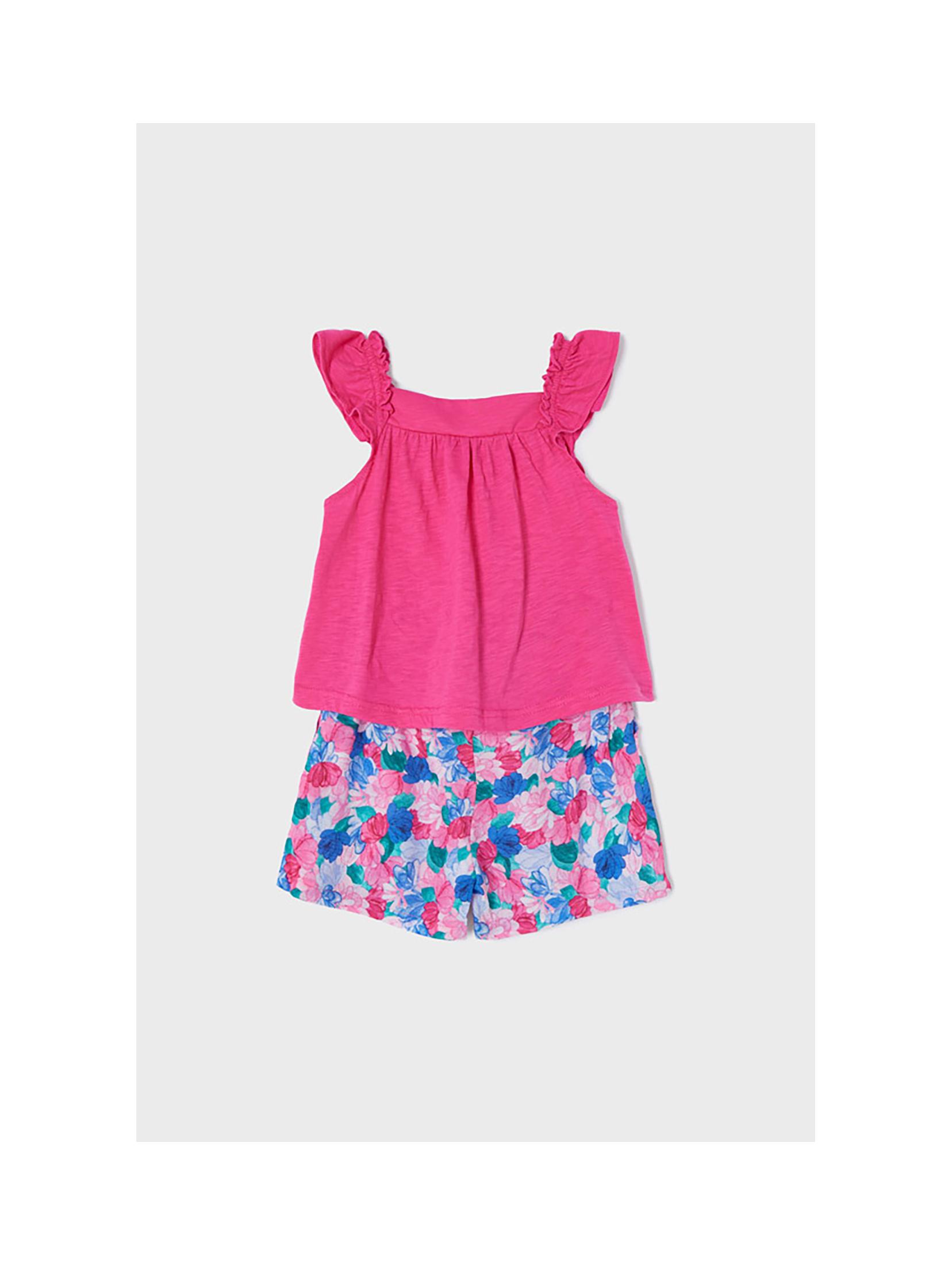 Komplet ubrań dla dziewczynki Mayoral - bluzka i spodenki - różowy