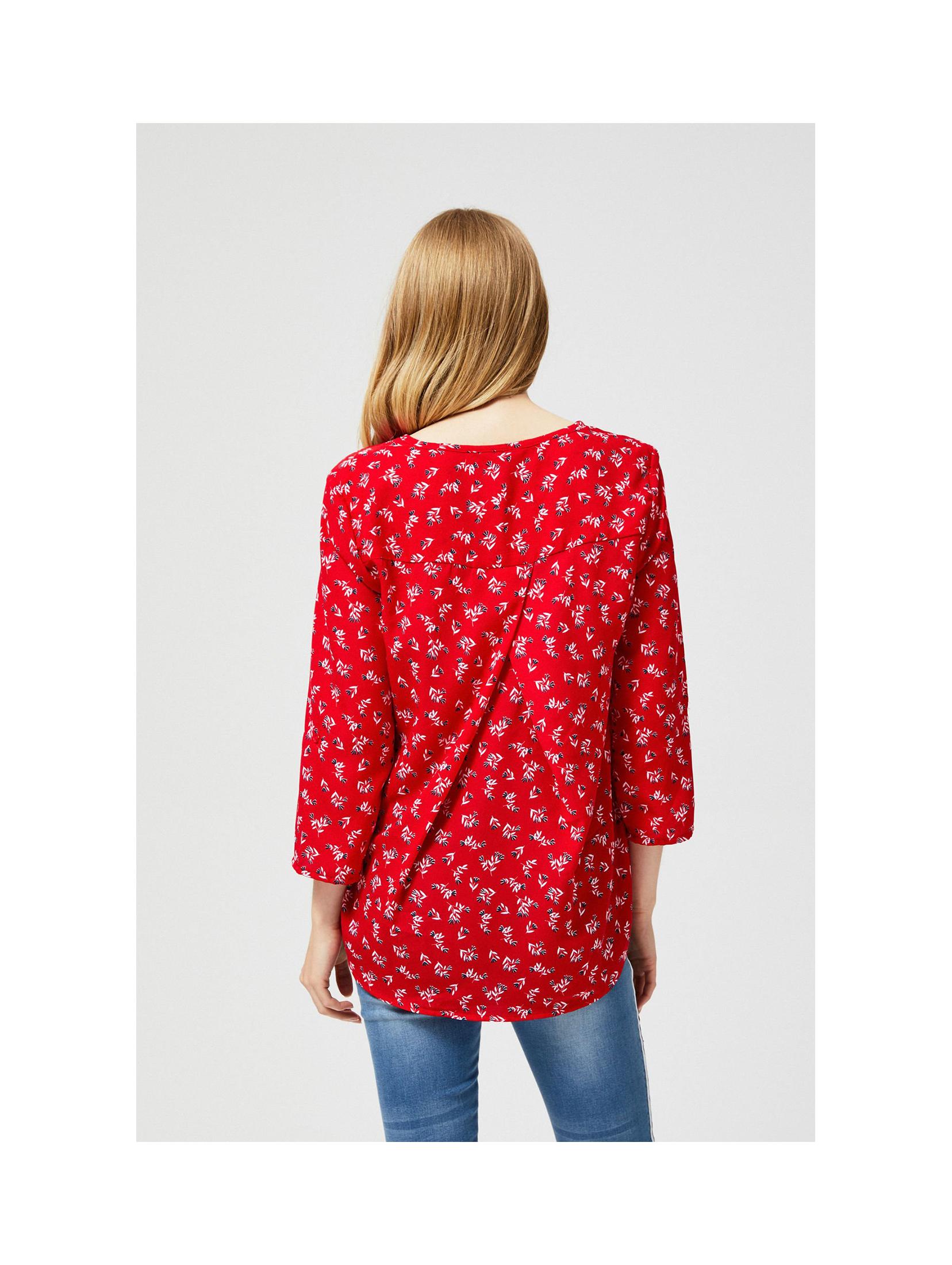 Koszula damska - czerwona w kwiaty