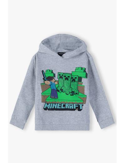 Bluza chłopięca z kapturem Minecraft szara