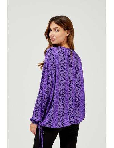 Koszula damska z wiskozy  w drobny wzór - fioletowa