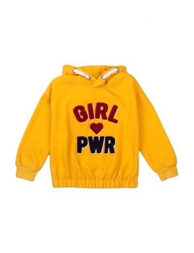 Bluza dziewczęca żółta z kapturem- Girl Pwr