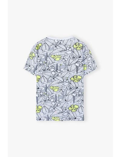 Bawełniany t-shirt męski w tropikalne wzory
