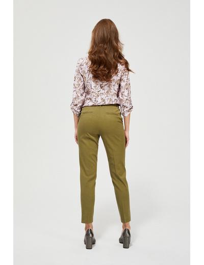 Spodnie damskie  typu chinos - oliwkowe
