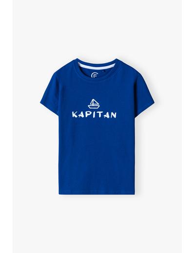 Bawełniany t-shirt chłopięcy z nadrukiem - KAPITAN
